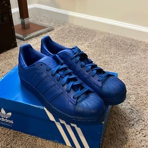 Adidas Adicolor Superstar Shoes Sneakers new perfed S80327 blue Mens Size 10